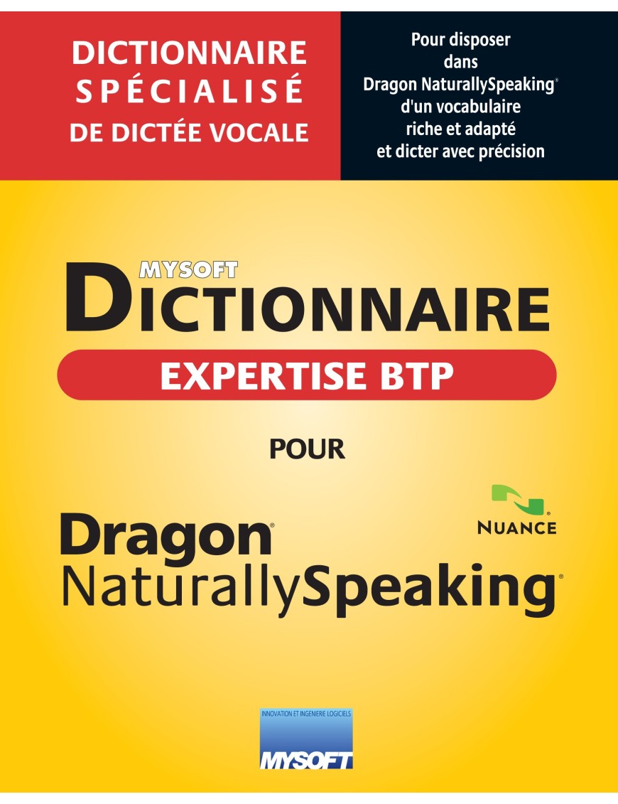 Dictionnaire BTP & ARCHITECTURE POUR DRAGON PROFESSIONAL V15